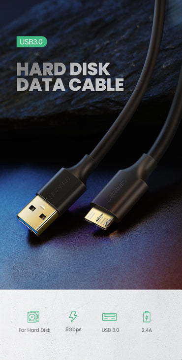 Ugreen, Hard Disk Data Cable: Usb 3.0 A Male To Micro Usb 3.0 Male Cable Ugreen Us130 - 10840