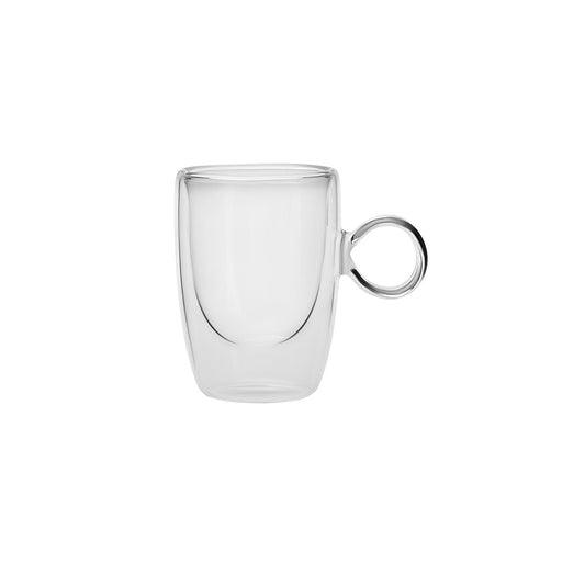 Karaca Pia Double Walled Coffee Cup Round Handle 100ML, 153.03.07.7770