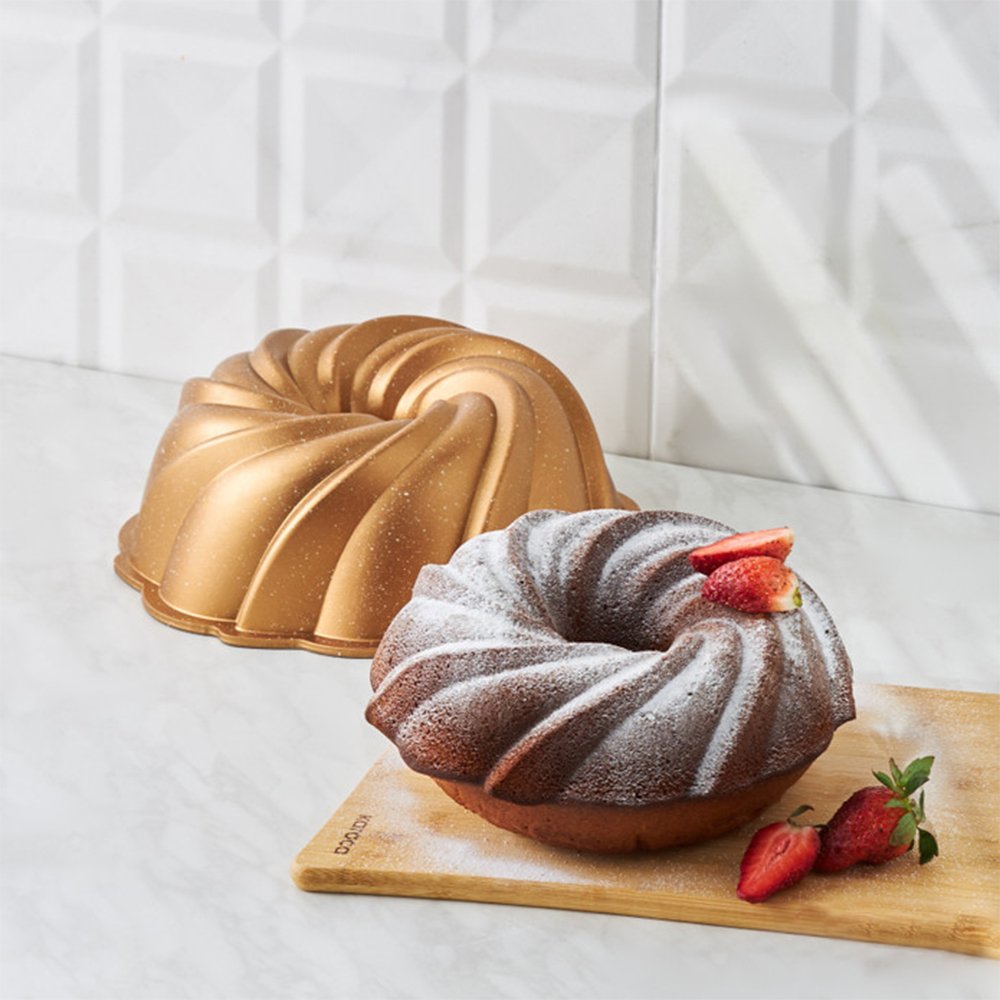 Karaca Cake Pro Pare Cast Iron Cake Mold, 24 cm - Gold, 153.09.01.2227