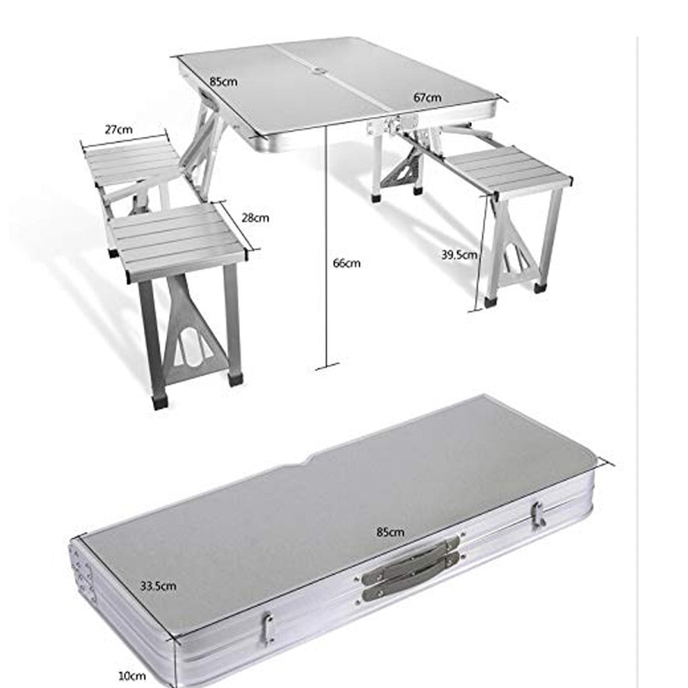 Portable Aluminum 4-Person Picnic Folding Table