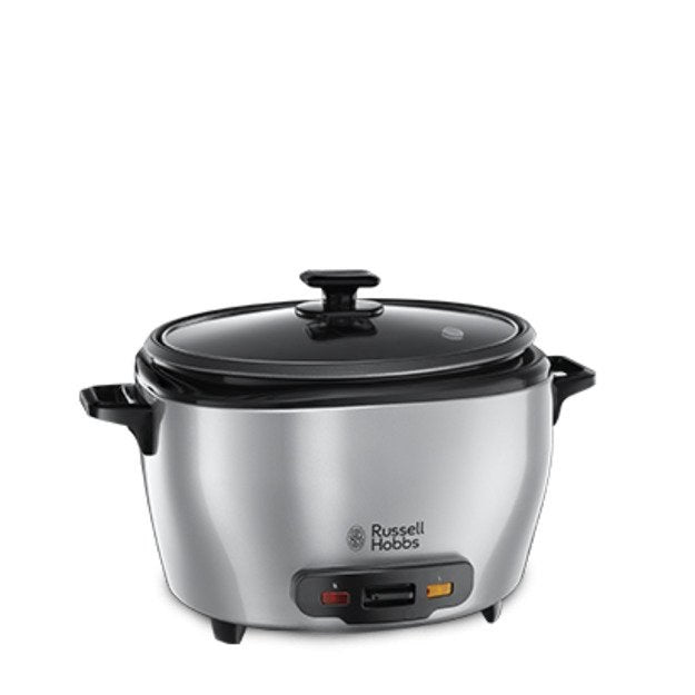 Russell Hobbs, Maxicook Rice Cooker, 14 Cups Of Rice, 5L Bowl With Spatula , Rice Basket, Measuring Cup , Glass Lid, 23570-56