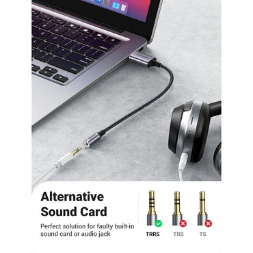 Ugreen, Usb Sound Card, Usb To 3.5Mm Female Jack Audio Adapter Ugreen Cm477 - 30757