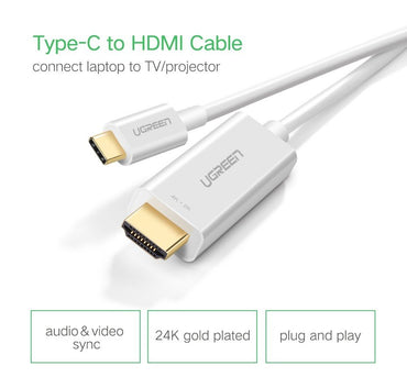 Usb-C To 4K Hdmi Braided Cable 1.5M White Ugreen Mm121 - 30841