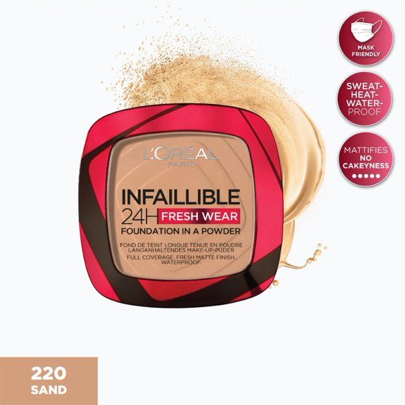 L'Oreal Paris, Infaillible 24H Fresh Wear Foundation Make Up 24Th Duration ,220 Natural Sand