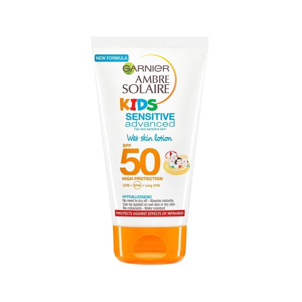 Garnier, Ambre Solaire Kids Sensitive Advanced Wet Skin Lotion Spf 50 150Ml