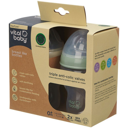 Vital Baby, Nurture Breast Like Bottle 240ml-2pk