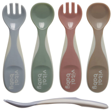 Vital Baby, Nourish Chunky Cutlery 4pk- Natural
