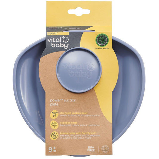 Vital Baby, Nourish Power Suction Plate-Natural Grape, Available in Different Colors