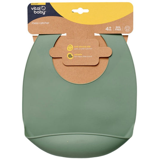 Vital Baby, Nourish Mess Catcher - Natural Moss