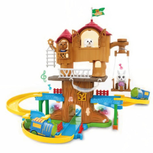 Development Forest House Playground Diy Cartoon Track Blocks Toys Educational For Kids6255