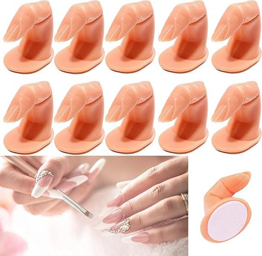 La Perla Tech, 10 Pieces Practice Fingers for Acrylic Gel And Nail Art, Display Tools