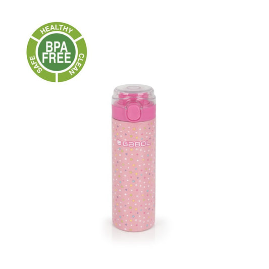 Gabol, School Stainless Steel Bottle Glam 6.5x22.5x6.5cm 600ML#237652/2026 Pink.