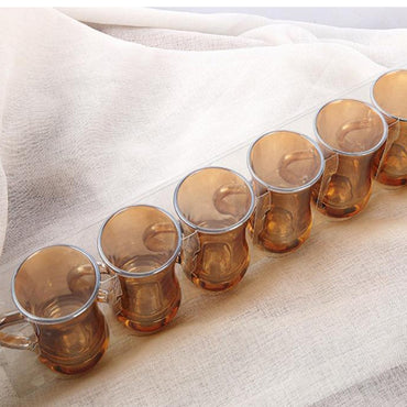 Cool Gift, 6 Pcs Gold Turkish Tea Glasses Set