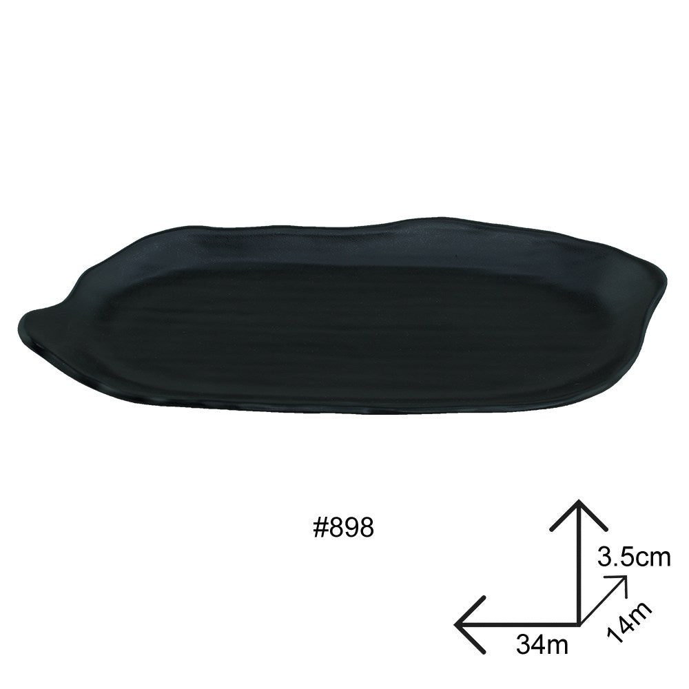 Cool Gift, Plate Black Melamine Dinnerware, Available in Different Sizes