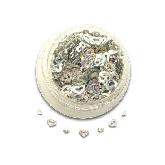 Nascita, Sparkle Heart Nail Art Decoration Silver