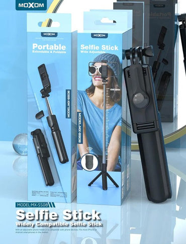 Moxom, MX-SS08 Extendable Bluetooth Selfie Stick With Wireless Remote And Tripod Stand