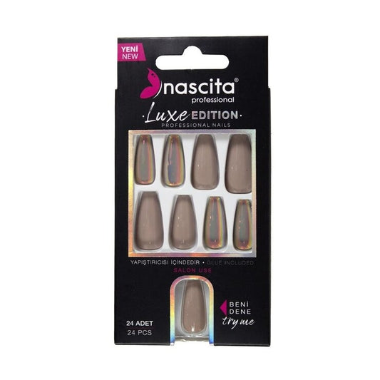 Nascita, Luxe False Nails With Glue 211 Pack of 24