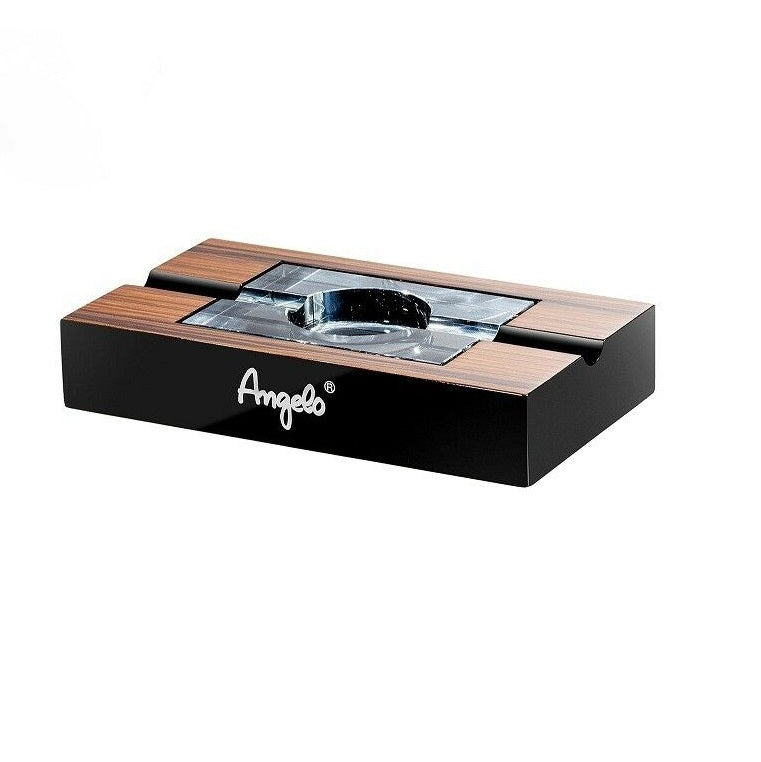 Itemz, Angelo Black And Brown High-End Wood 2-Cigar Ashtray