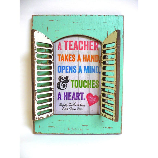Merlin, Vintage Window Wooden Frame Green