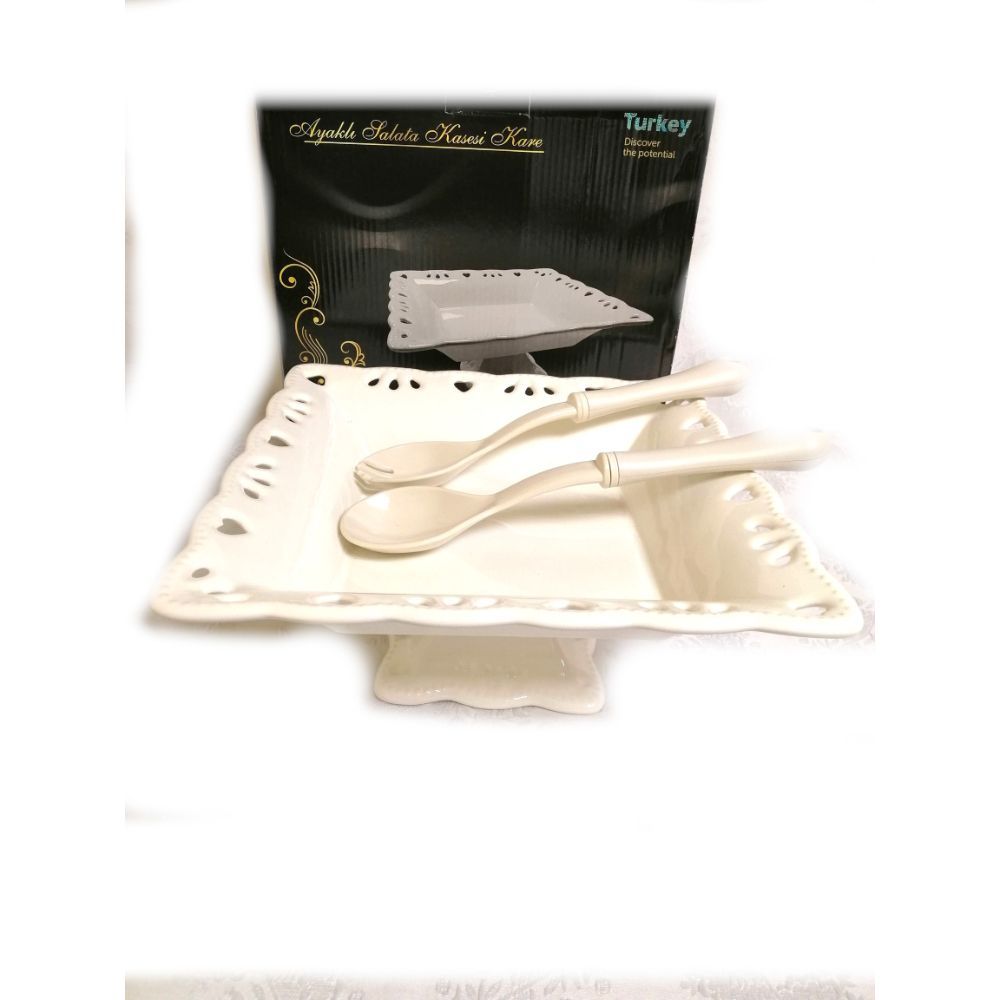 Arow, 26Cm Deep Square Stand Plate Embossed 26Cm