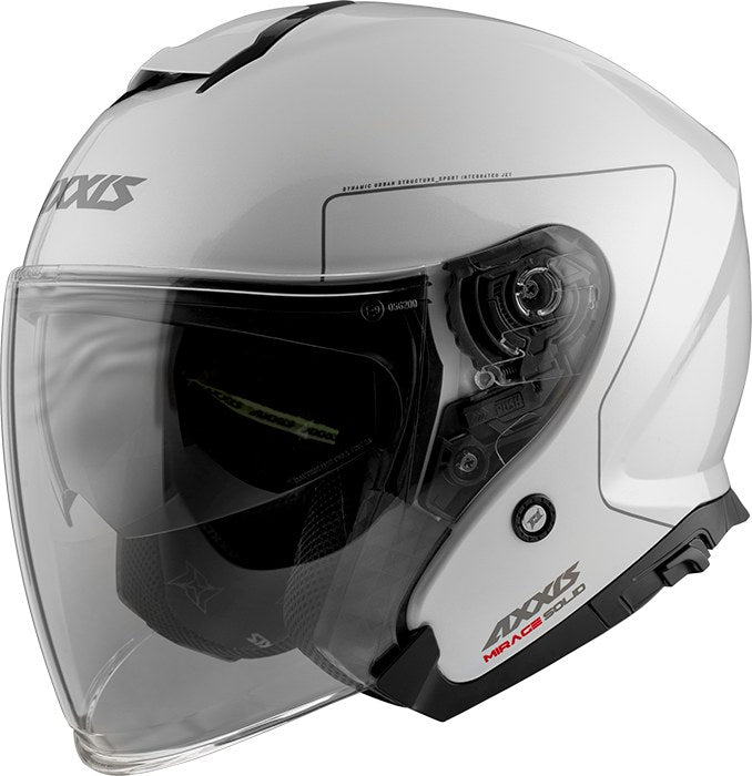 Axxis, Helmet Mirage Solid Gloss White, Available in Different Sizes