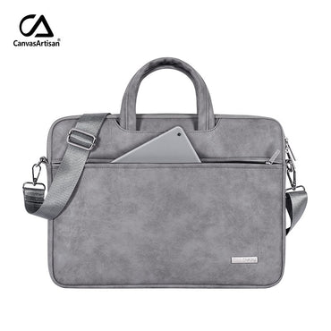 Canvasartisan, Business Laptop Bag L11-C22 Gray, High Qaulity Leather, Available in Different Sizes