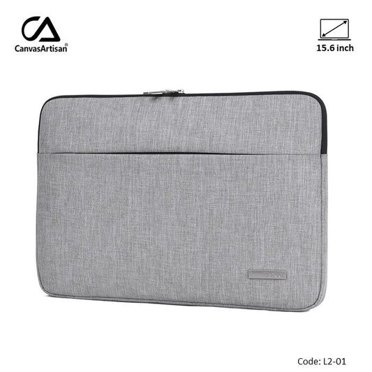 Canvasartisan Slim Laptop Sleeve L2-01 (15 Inch) Light Gray, Water-Resistant