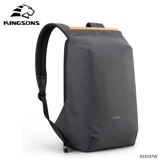 Kingsons, Simple Design Backpack Ks3207W, 15.6 Inch, Dark Gray, Water-Resistant, Light Weight