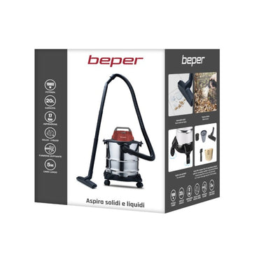 Beper, Wet & Dry Vacuum Cleaner, 2-In-1 Crevice Nozzle, 20L, 1000W