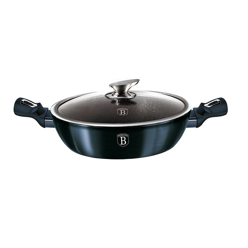 Berlinger Haus, Shallow Pot, 28 Cm, Metallic Line Aquamarine Edition