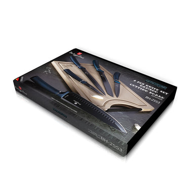 Berlinger Haus, 6 Pcs Knife Set With Bamboo Cutting Board, Metallic Line Aquamarine Edition