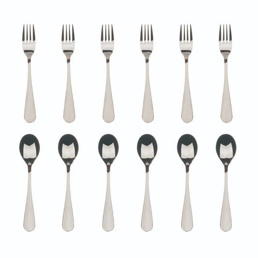 BERGNER Set 12Pcs Dessert SS Munich Silver Shiny BG, BG-5138-SL