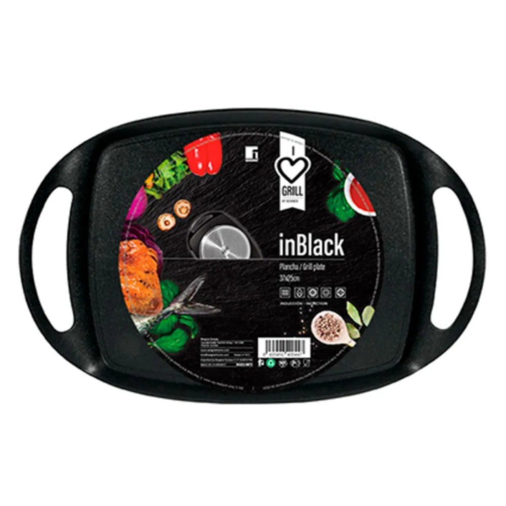 BERGNER Grill Plate 36.9x24.6cm, Forged Alu Black BBQ BG, BGEU-0972