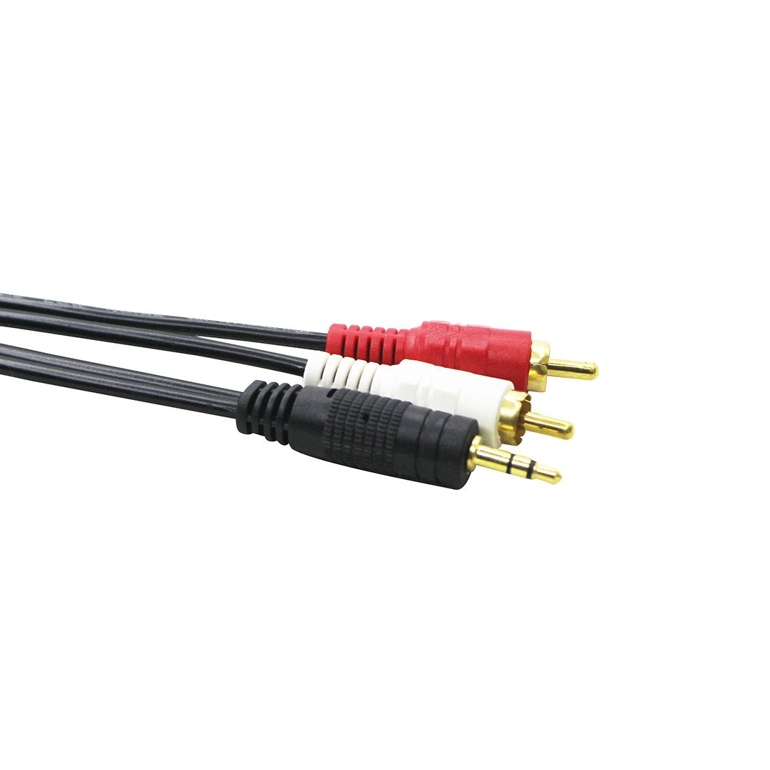 Conqueror, Cable 3.5mm Audio Jack to 2x RCA Stereo 5 Meter Black - C31C