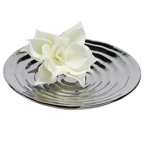 Decorative Plate Silver Glazed 25 cm