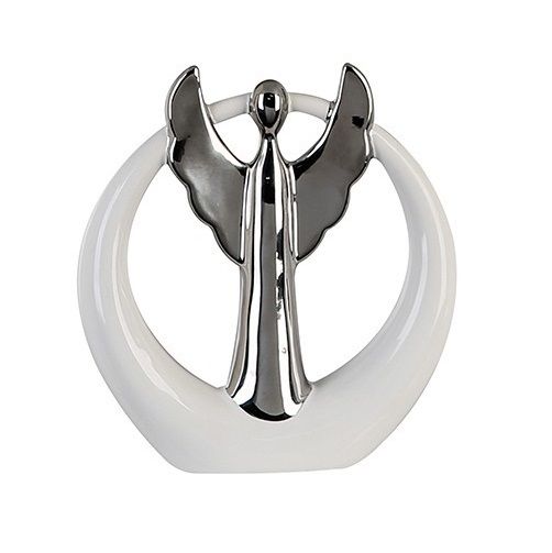 Itemz, Figurine Angel White / Silver, Available in Different Sizes