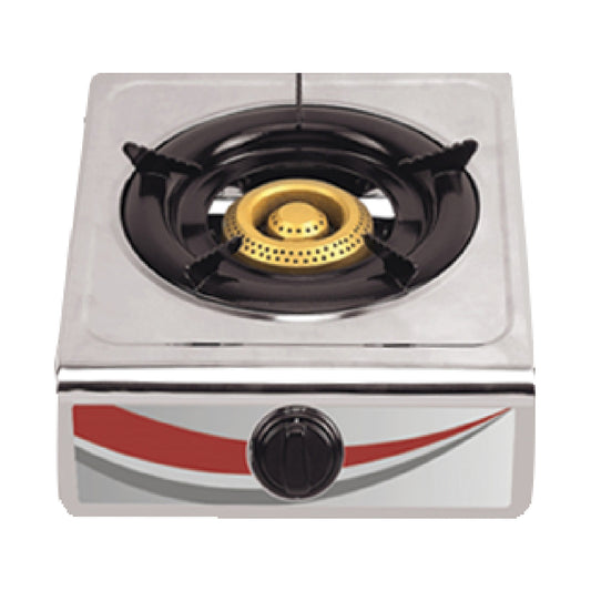 Samko, Stainless Steel Table Top Gas Cooker 1 Brass Burner With Automatic Ignition