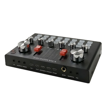 Conqueror, Soundcard with Audio Mixer for Live Broadcasting Karaoke Singing Music Recording for Smartphone Laptop PC - CSD3048.