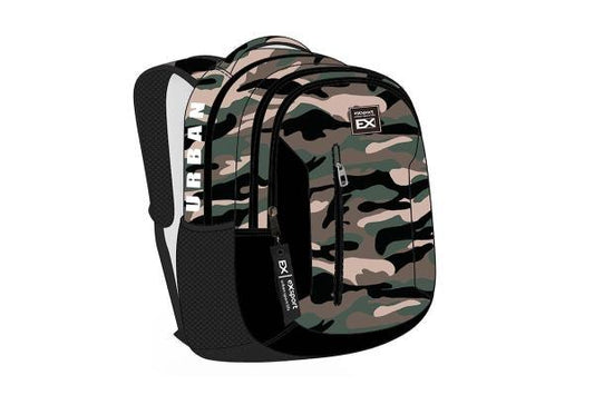 Exsport Urban, Backpack Army, High Canvas Backpack, Students Back To School Lightweight, Book Bag, Travel Backpack With Side Pockets, Black