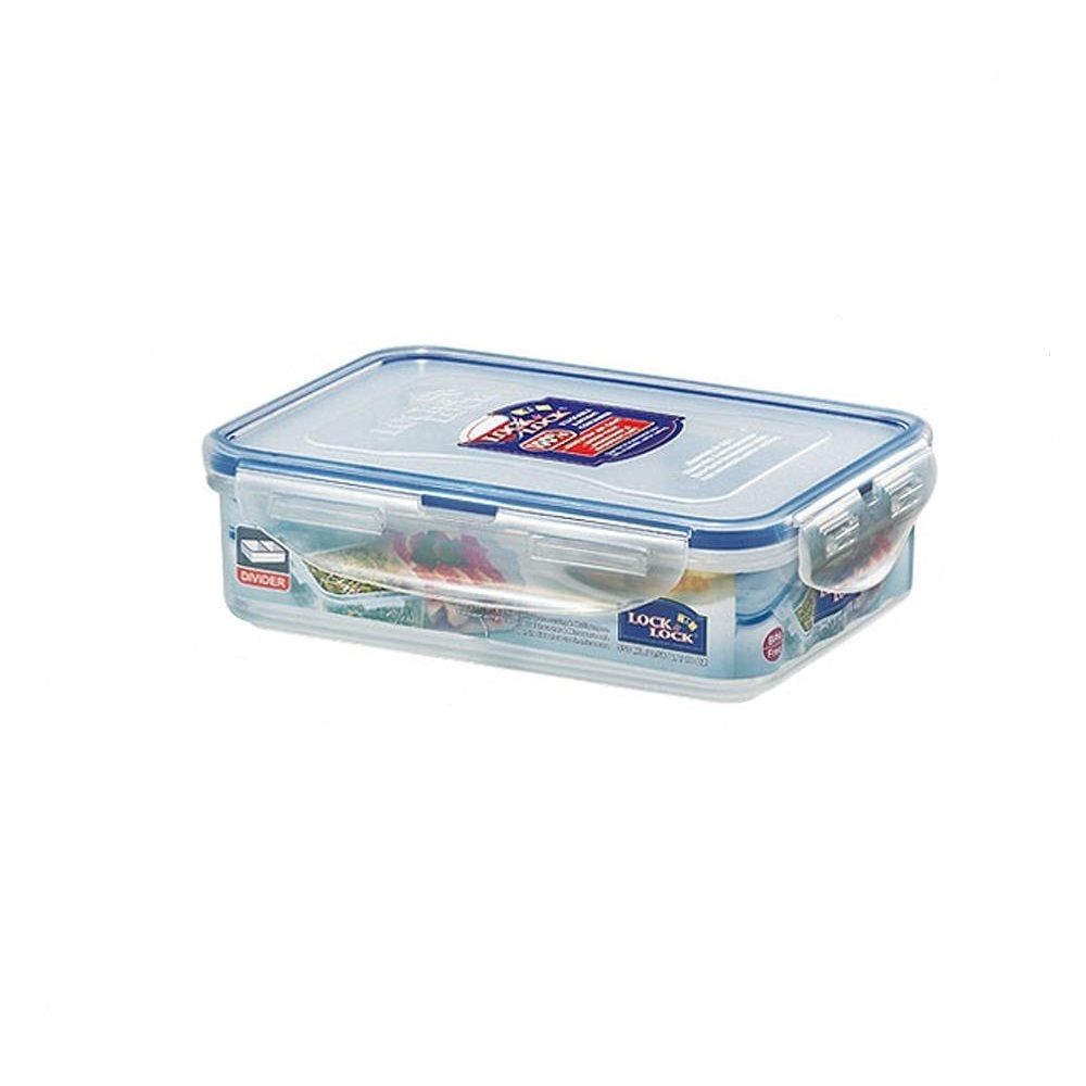 LocknLock, Classic Rectangular Plastic Food Container With Divider 0.55 L / 0.58 Qt / 19 Oz, Hc815C