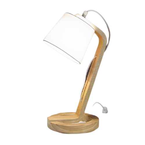 Itemz, Wood Table Lamp Natural Wooden Base