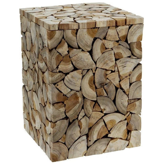Square Teak Stool 30 Cm