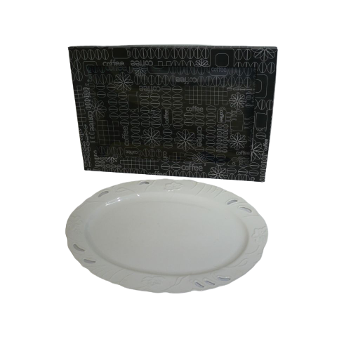 La Perla, Porcelain Dish Embossed 36.7X24.3X2.4Cm