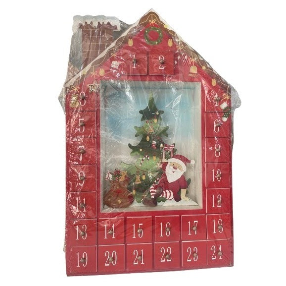 Advent Calendar House 48 cm Red Advent