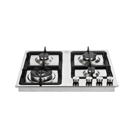 La Germania, Hob Built-In 60cm Hob, 3+1 Triple Gas Burner(5Kw), Cast Iron Pan Support, One Touch Knob Ignition, Full Safety Valves, Stainless Steel, LGE-P6801H9X