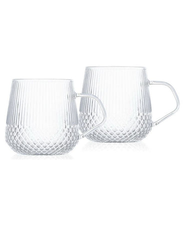 Luciano, Borosilicate 400Ml Single Wall Glass Cups 2Pcs Set
