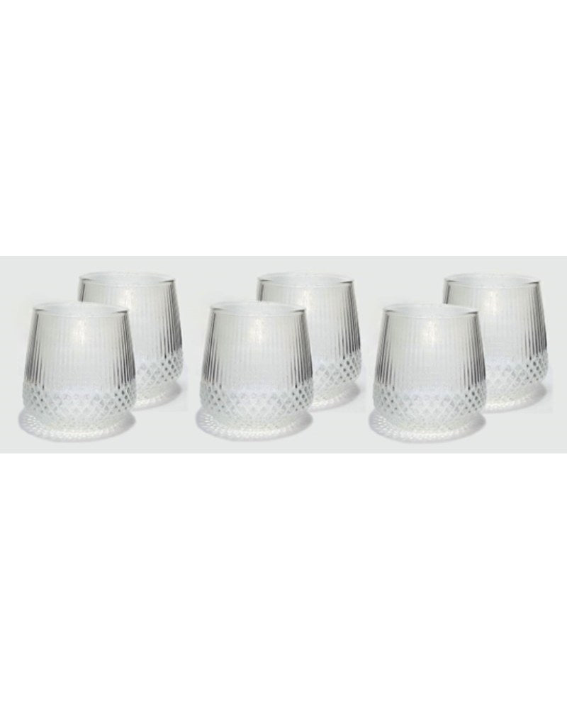 Luciano, Borosilicate 400Ml Single Wall Glass Cups 6Pcs Set