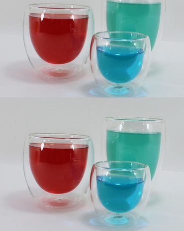 Luciano, High Borosilicate Round Glass Double Wall Glass Cups 250Ml - 2Pc Set