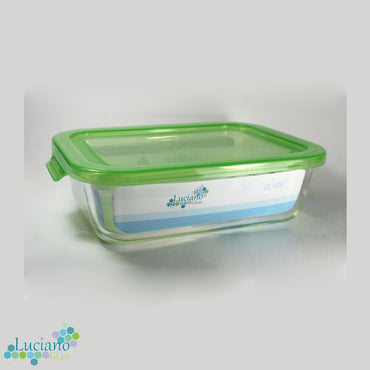 Luciano, High Borosilicate Rect. Glass Food Container 1040Ml With Simple Lid