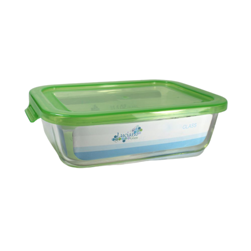 Luciano, High Borosilicate Rect. Glass Food Container 1520Ml With Simple Lid